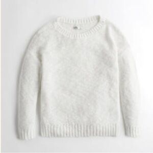 Textured Oversized Cozy White Women's Sweater